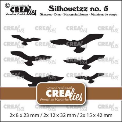 Crealies Silhouetzz Stanzschablonen - Fliegende Vögel