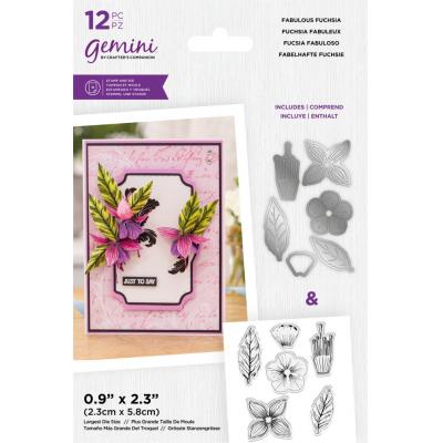 Gemini Decoupage Flower Stamp & Die - Fabulous Fuchsia