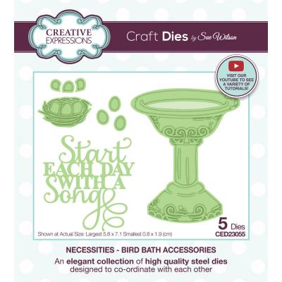 Creative Expressions Sue Wilson Mini Expressions Craft Dies - Bird Bath Accessories