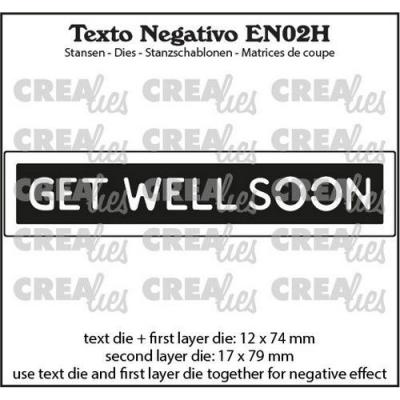 Crealies Texto Stanzschablonen - Get Well Soon horizontal