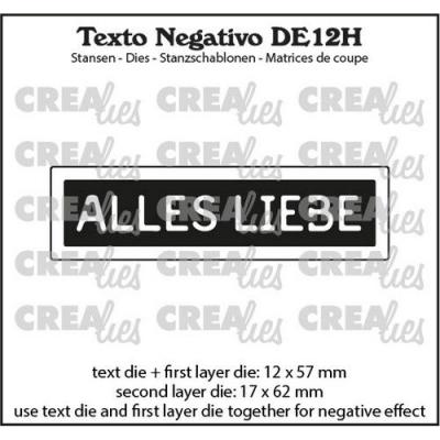 Crealies Texto deutsch Stanzschablonen - Alles Liebe horizontal