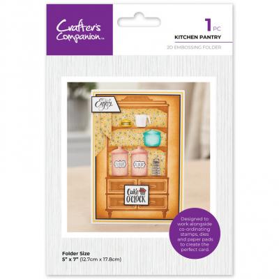 Crafter's Companion Kitchen Mini Collection Embossing Folder - Kitchen Pantry