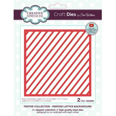 Creative Expressions Sue Wilson Craft Die - Festive Pierced Lattice Background