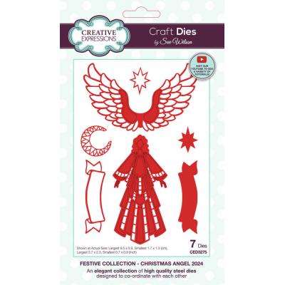 Creative Expressions Sue Wilson Craft Die - Festive Christmas Angel 2024