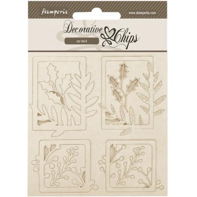 Stamperia Gear up for Christmas - Decorative Chips 4 Squares