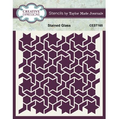 Creative Expressions Taylor Made  Journals Stencil - Stained Glass