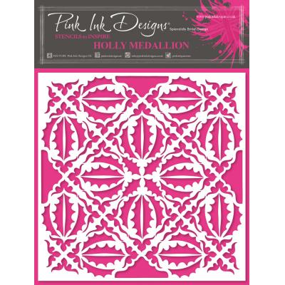 Creative Expressions Pink Ink Designs Stencil - Holly Medallion