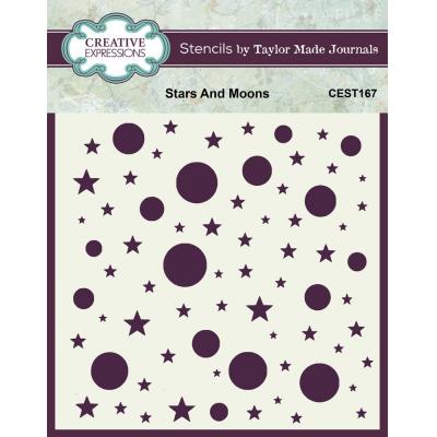 Creative Expressions Taylor Made  Journals Stencil - Stars And Moons