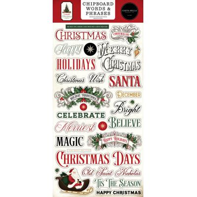 Carta Bella A Vintage Christmas - Chipboard Words & Phrases