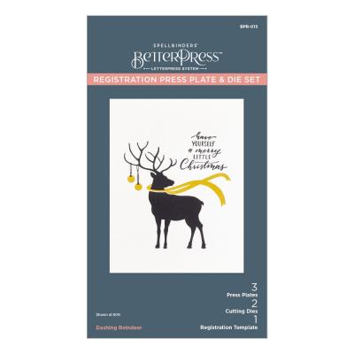 Spellbinders Press Plate and Die Set - Dashing Reindeer Registration