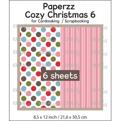 Crealies Paperzz Cozy Christmas - Dots + Pink Stripes