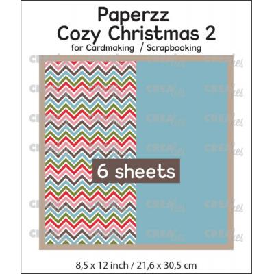 Crealies Paperzz Cozy Christmas - Zigzag + Blue