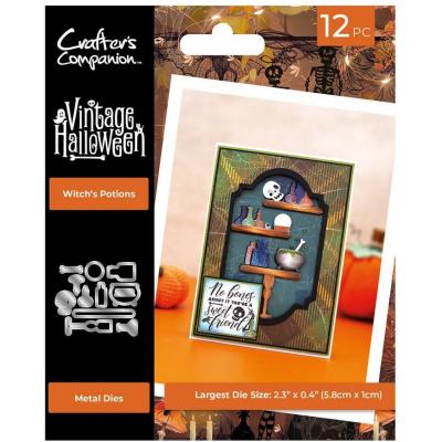 Crafter's Companion Vintage Halloween Metal Die - Witches Potions