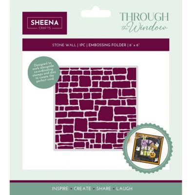 Crafter's Companion Through the Window 2D Embossing Folder - Stone Wall