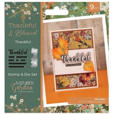 Crafter's Companion Thankful & Blessed Stamp & Die - Thankful