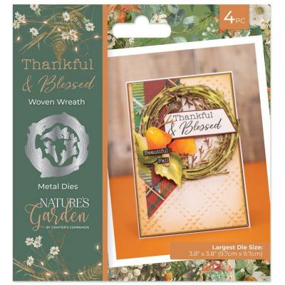 Crafter's Companion Thankful & Blessed Metal Die - Woven Wreath