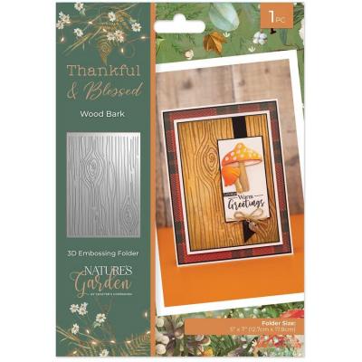 Crafter's Companion Thankful & Blessed Embossingfolder - Wood Bark