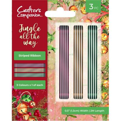 Crafter's Companion Jingle All The Way - Stripped Ribbon