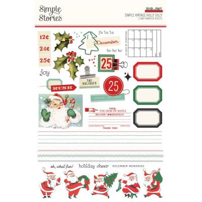 Simple Stories Simple Vintage Holly Jolly - Rub-Ons