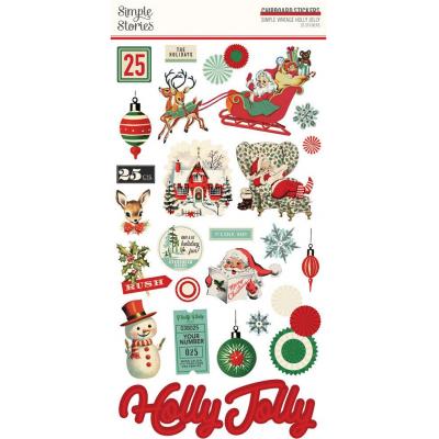 Simple Stories Simple Vintage Holly Jolly - Chipboard  Sticker