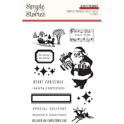 Simple Stories Simple Vintage Holly Jolly Stempel - Holly Jolly