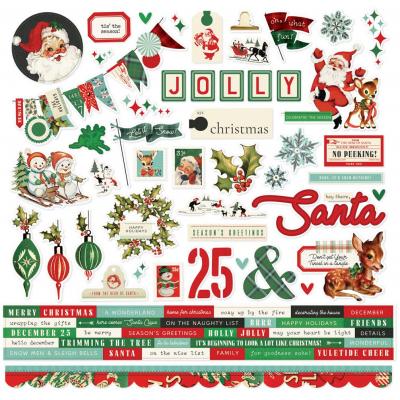 Simple Stories Simple Vintage Holly Jolly - Cardstock Stickers