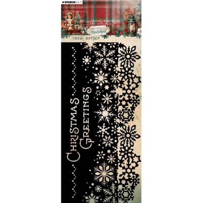 StudioLight Festive Nostalgia Stencil - Snowy Border