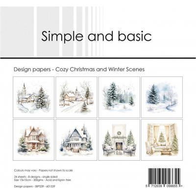 Simple and Basic Paper Pack - Cozy Christmas and Winter Scenes