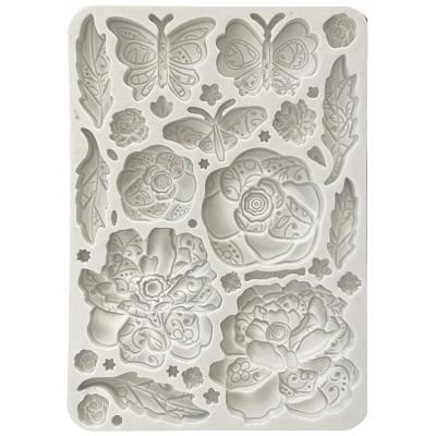 Stamperia Old Lace Silicon Mould - Butterfly and Flowers