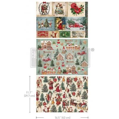 Prima Marketing Re-Design Decoupage Fiber Pack - Santaland Sparkle