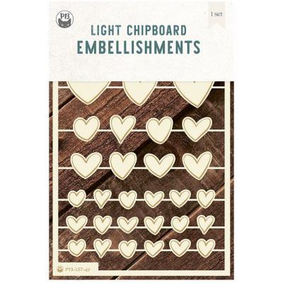 Piatek13 Love Stories - Light Chipboard Embellishments