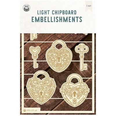 Piatek13 Love Stories - Light Chipboard Embellishments