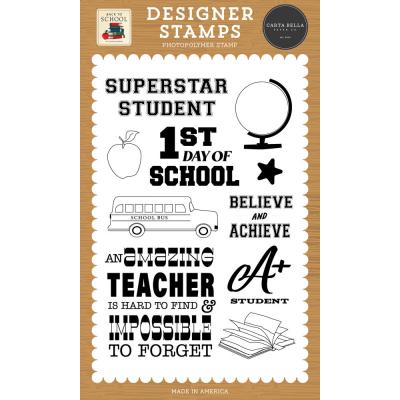 Carta Bella Back To School Stempel - Believe And Achieve