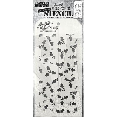 Stampers Anonymous Tim Holtz Stencil - Tiny Holly