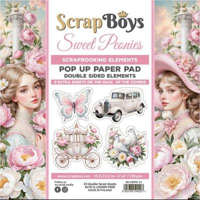 ScrapBoys Sweet Peonies - Pop Up Paper Pad