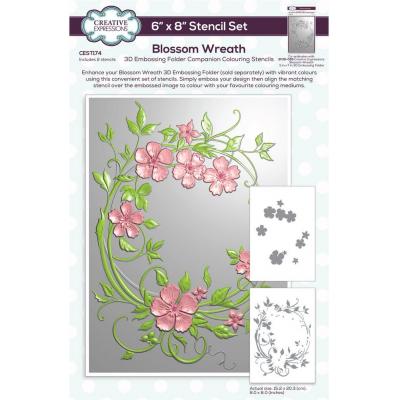 Creative Expressions Companion Colouring Stencil -  Blossom Wreath