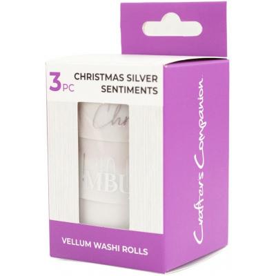 Crafter's Companion Vellum Washi Rolls - Christmas Silver Sentiments