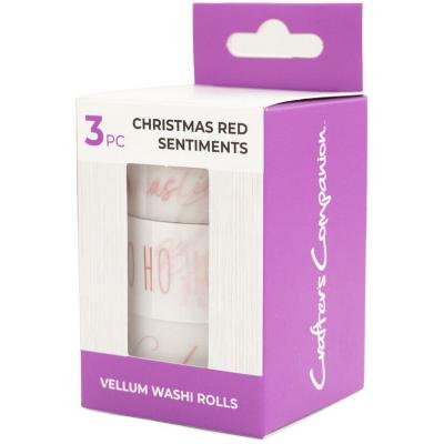 Crafter's Companion Vellum Washi Rolls - Christmas Red Sentiments