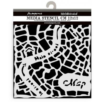 Stamperia Art of Travelling Thick Stencil  - Street Map