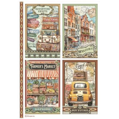 Stamperia Art of Travelling - 4 Cards