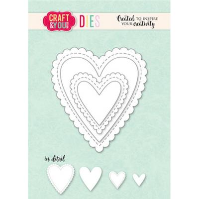 Craft & You Design Cutting Dies - Biscuit Frame Hearts