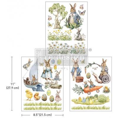 Prima Marketing Re-Design Middy Decor Transfers -  Bunny Trails