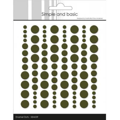 Simple and Basic Adhesive Enamel Dots - Moss Green